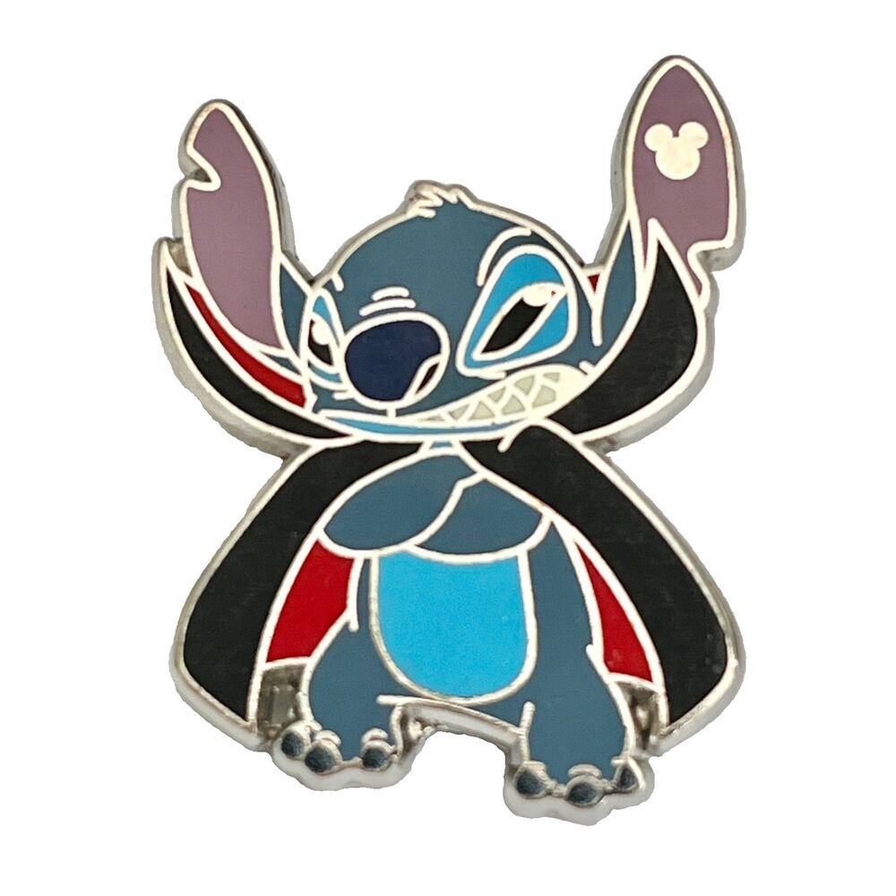 Disney Stitch Halloween Vampire Enamel Trading Pin Hidden Mickey Cape Holiday